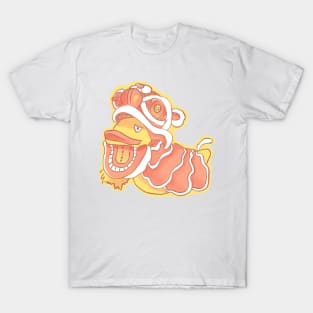 Duck in chinese new year lion costume T-Shirt